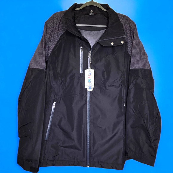 North End Sport Men's Size XL Black/Carbon Seam-Sealed Waterproof Shell Jacket - Picture 1 of 16